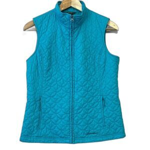 Eddie Bauer Quilted Vest Turquoise Blue XS Outdoor Hiking Casual Preppy Gorpcore